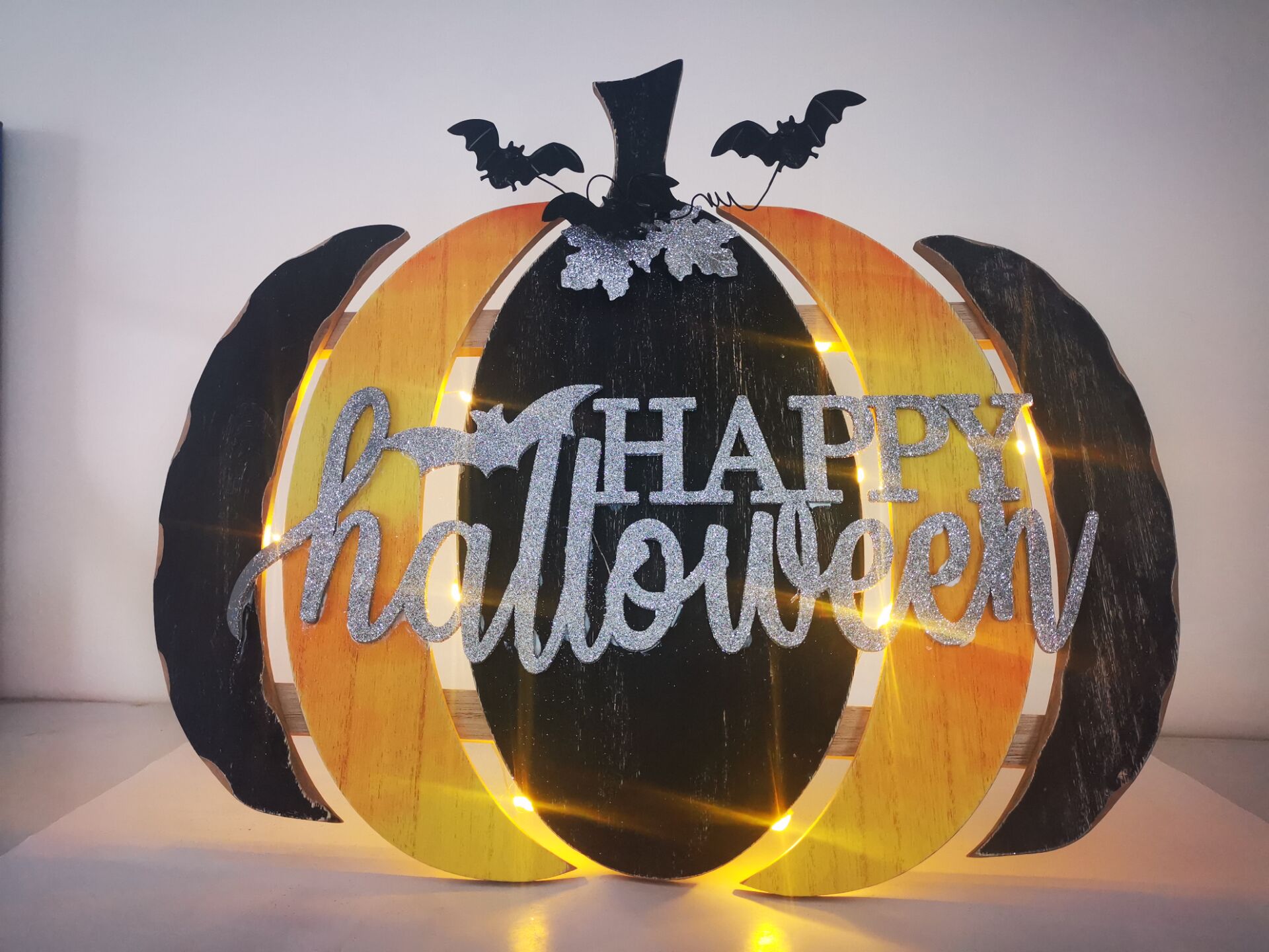 Halloween wooden pumpkin hanging sign