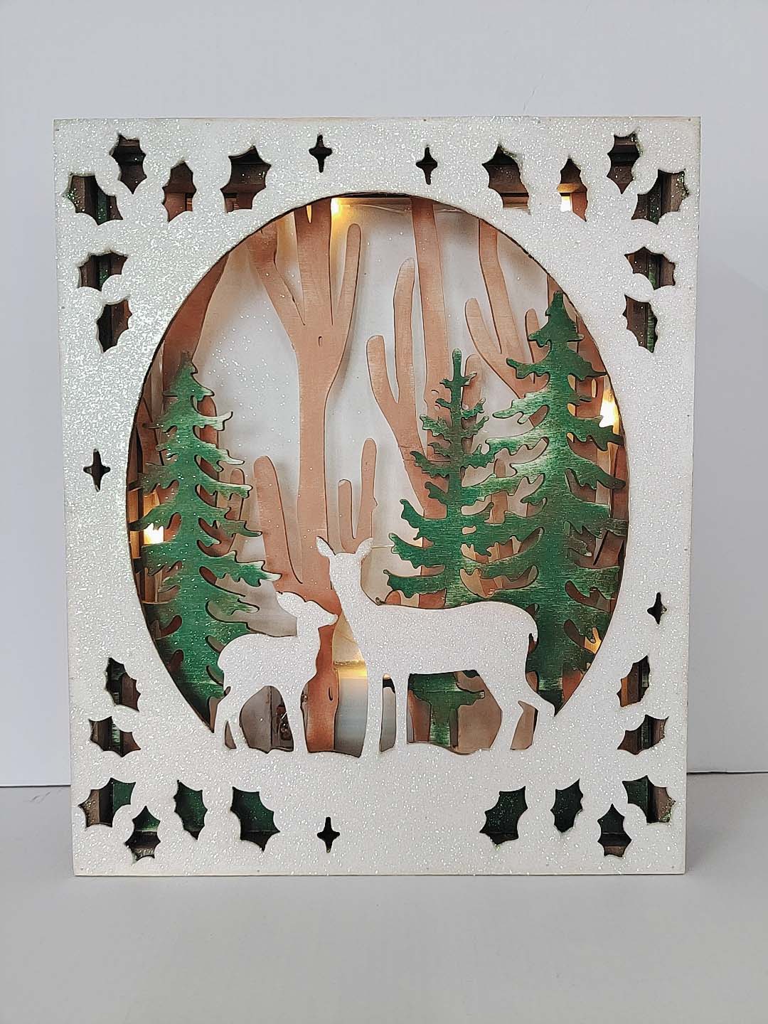 The combination of nature and festivities illuminates the soul with exquisite wooden deer Christmas tree ornaments